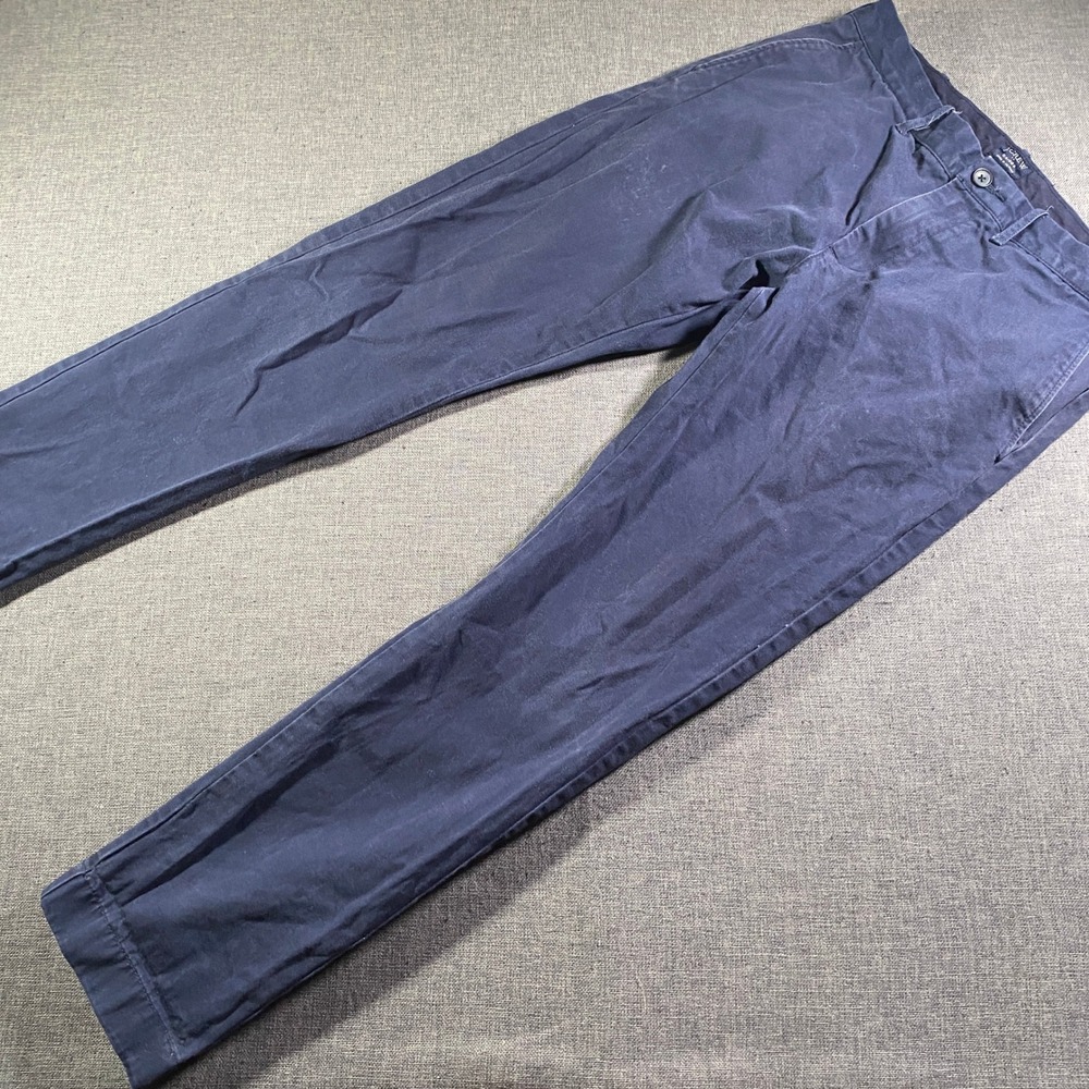 J. Crew Driggs Navy Blue Chino Pants Mens W31 L30 Cotton Flat Front